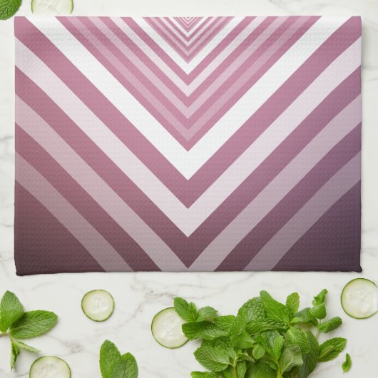 ピンクモダンと白のグラデーション キッチンタオル (折り畳み)