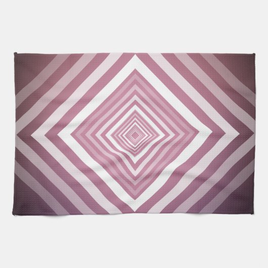 ピンクモダンと白のグラデーション キッチンタオル (横)