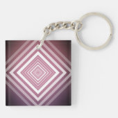 ピンクモダンと白のグラデーション キーホルダー (裏面)