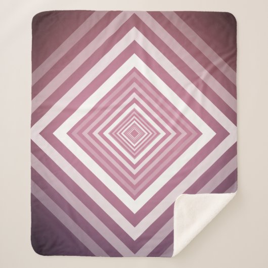 ピンクモダンと白のグラデーション シェルパブランケット (正面)