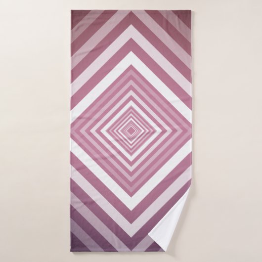 ピンクモダンと白のグラデーション バスタオルセット (バスタオル)