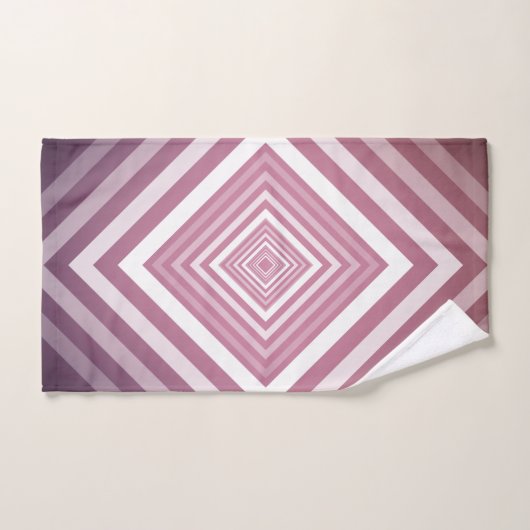 ピンクモダンと白のグラデーション バスタオルセット (ハンドタオル)