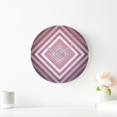 ピンクモダンと白のグラデーション ラージ壁時計 (ホーム)