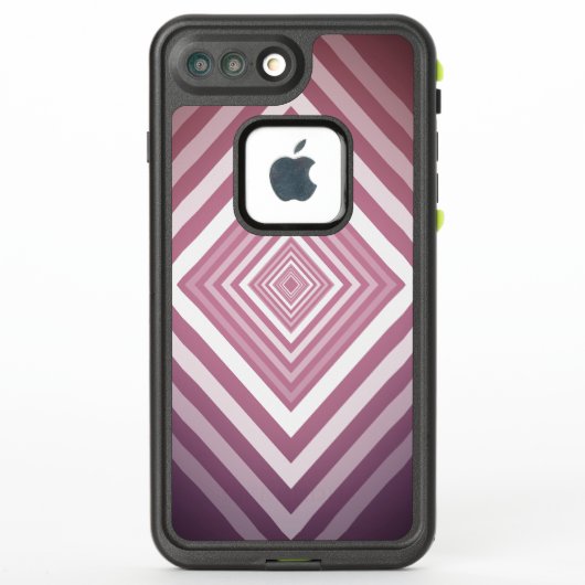 ピンクモダンと白のグラデーション LifeProof iPhoneケース (裏面)