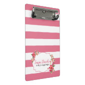 ピンクモダンと白のストライプ ミニクリップボード (アングル)