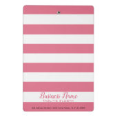 ピンクモダンと白のストライプ ミニクリップボード (裏面)