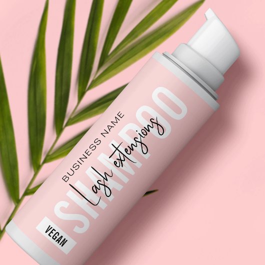 ピンクモダンと白のラッシュフォームのクレンザーラッパー 長方形シール