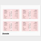 ピンクモダンと白のラッシュフォームのクレンザーラッパー 長方形シール (シート)