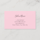ピンクモダンと白の大理石爪、 ネイル 名刺 (裏面)