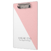 ピンクモダンと白の幾何デザイン クリップボード (左)