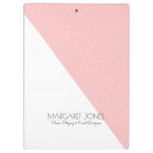 ピンクモダンと白の幾何デザイン クリップボード (裏面)