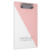 ピンクモダンと白の幾何デザイン クリップボード (右)