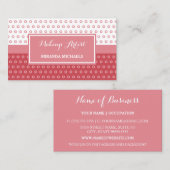 ピンクモダンと白の水玉模様メイクアップアーティスト 名刺 (正面/裏面)