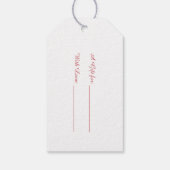 ピンクモダンと白の水玉模様モノグラム ギフトタグ (裏面)
