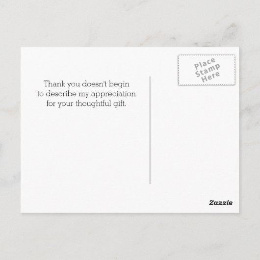 ピンクモダンと白の言葉ありがとう ポストカード (裏面)