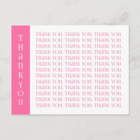 ピンクモダンと白の言葉ありがとう ポストカード (正面)