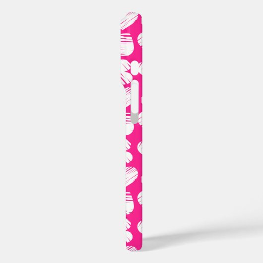 ピンクモダンと白の鳩ハートバレンタイン名 Case-Mate iPhoneケース (裏面 / 左)