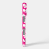 ピンクモダンと白の鳩ハートバレンタイン名 Case-Mate iPhoneケース (裏面 / 右)