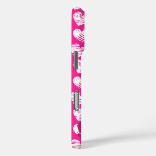 ピンクモダンと白の鳩ハートバレンタイン名 Case-Mate iPhoneケース (裏面 / 右)