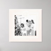 ピンクモダンと白 |家族の写真 |イニシャル キャンバスプリント (正面)