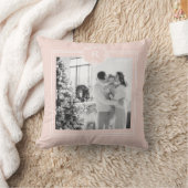 ピンクモダンと白 |家族の写真 |イニシャル クッション (ブランケット)