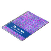 ピンクモダンと紫のグリッドライン抽象芸術 ノートブック (左側)