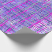 ピンクモダンと紫のグリッドライン抽象芸術 ラッピングペーパー (角)