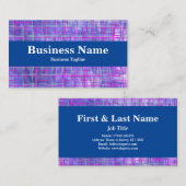 ピンクモダンと紫のグリッドライン抽象芸術 名刺 (正面/裏面)