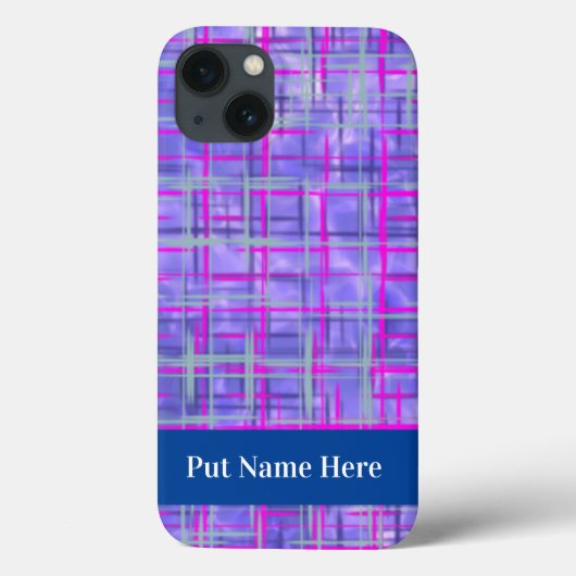 ピンクモダンと紫のグリッドライン抽象芸術 Case-Mate iPhoneケース (裏面)