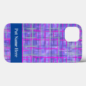 ピンクモダンと紫のグリッドライン抽象芸術 Case-Mate iPhoneケース (裏面 (横))