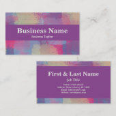 ピンクモダンと紫のパッチワーク抽象デザイン 名刺 (正面/裏面)