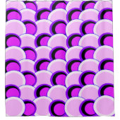 ピンクモダンと紫の円 シャワーカーテン (正面)