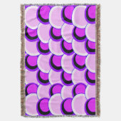 ピンクモダンと紫の円 スローブランケット (正面縦)