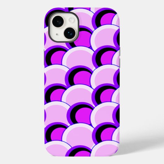 ピンクモダンと紫の円 Case-Mate iPhoneケース (裏面)