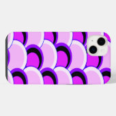ピンクモダンと紫の円 iPhoneケース (裏面横)