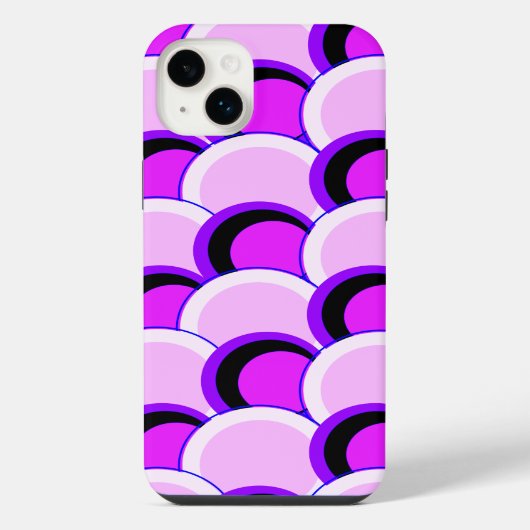 ピンクモダンと紫の円 iPhoneケース (裏面)