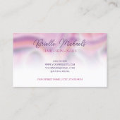 ピンクモダンと紫の渦巻き毛と美しいサロン 名刺 (裏面)
