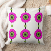 ピンクモダンと緑のフローラ クッション (ブランケット)