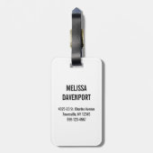 ピンクモダンと緑の水色の多肉植物モノグラム ラゲッジタグ (裏面縦)