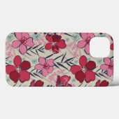 ピンクモダンと赤のフローラ Case-Mate iPhoneケース (裏面 (横))