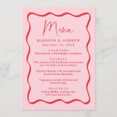 ピンクモダンと赤の波状のフレ結婚ーム メニュー (正面)