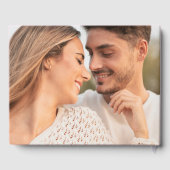 ピンクモダンと赤の波状フレームの写真結婚の ゲストブック (裏面)