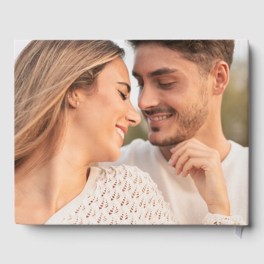 ピンクモダンと赤の波状フレームの写真結婚の ゲストブック (裏面)