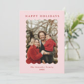 ピンクモダンと赤の波状写真 シーズンカード (スタンド正面)