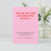 ピンクモダンと赤 サンキューカード (スタンド正面)