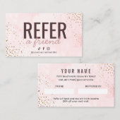 ピンクモダンと金ゴールドがフレンドカードを参照 名刺 (正面/裏面)