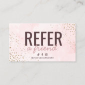 ピンクモダンと金ゴールドがフレンドカードを参照 名刺 (正面)