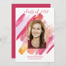 ピンクモダンと金ゴールドのアーチ型卒業発表