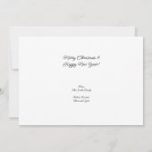 ピンクモダンと金ゴールドのクリスマスフォト ノートカード (裏面)