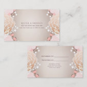 ピンクモダンと金ゴールドのフローラ植物学は友人を参照 紹介カード (正面/裏面)